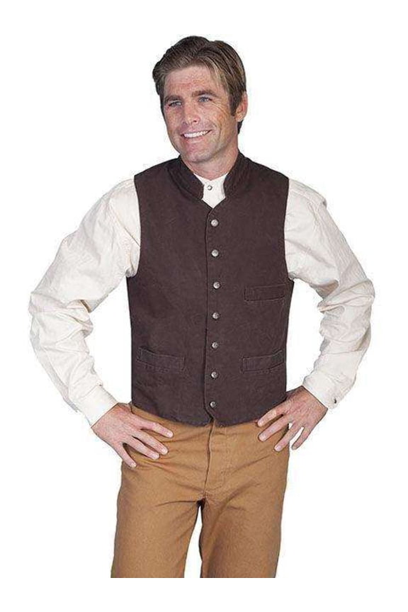 Rangewear By Scully Men's Rangewear Standup Round Collar Vest Walnut Medium