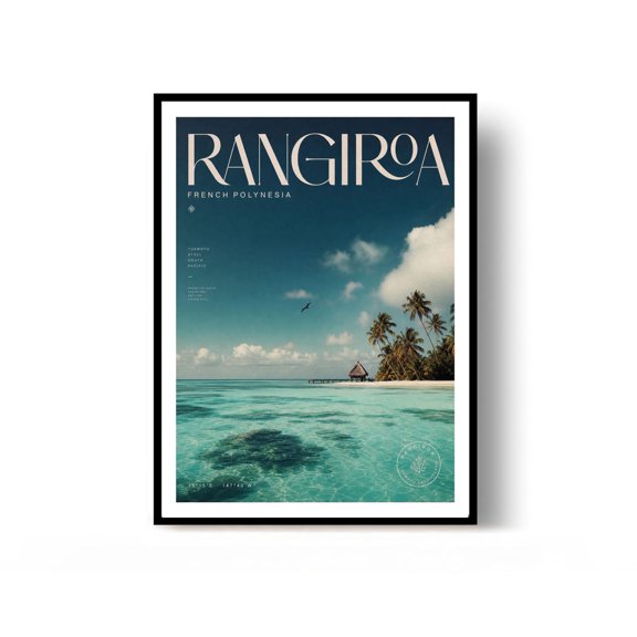 Rangiroa Travel Print French Polynesia Wall Decor