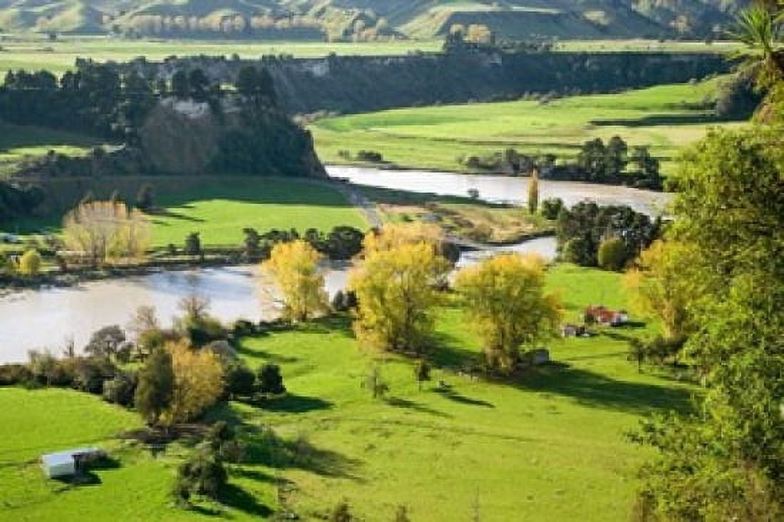 Rangitikei River near Ohingaiti Rangitikei North Island New Zealand Canvas Art - David Wall DanitaDelimont (34 x 23)