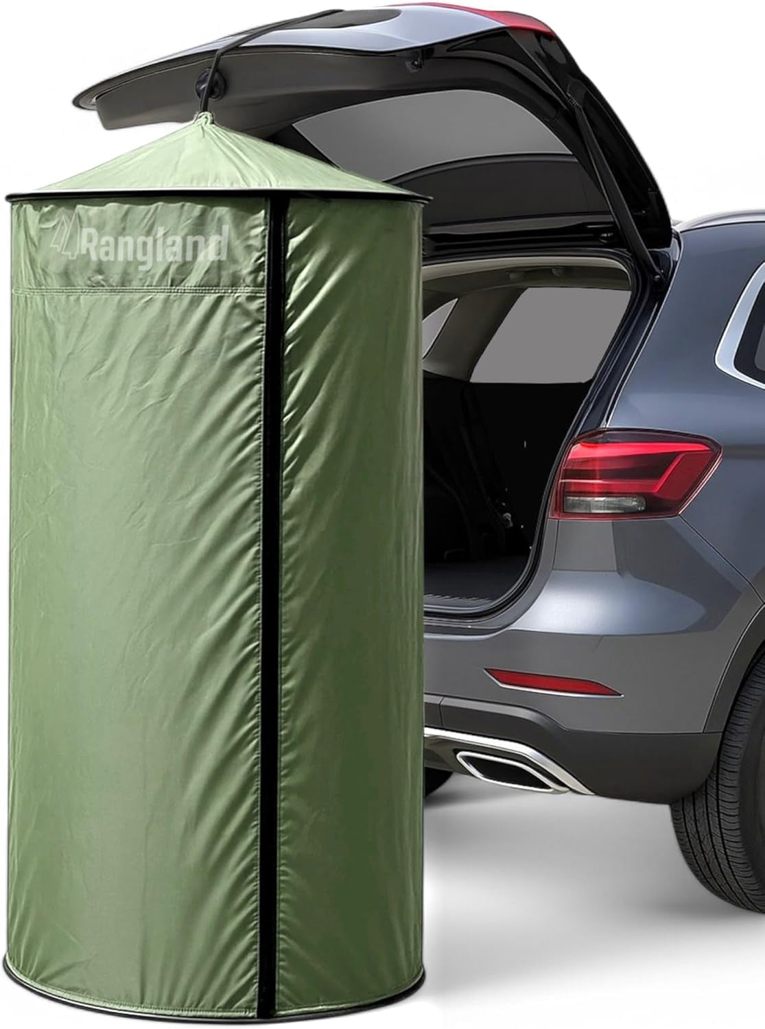 Rangland Portable Changing Room Tent - Instant Pop Up Privacy Pod with Suction Cup for SUV Liftgate, for Camping, Shower, Beach and Toilet Stall (carrying bag Included) Green