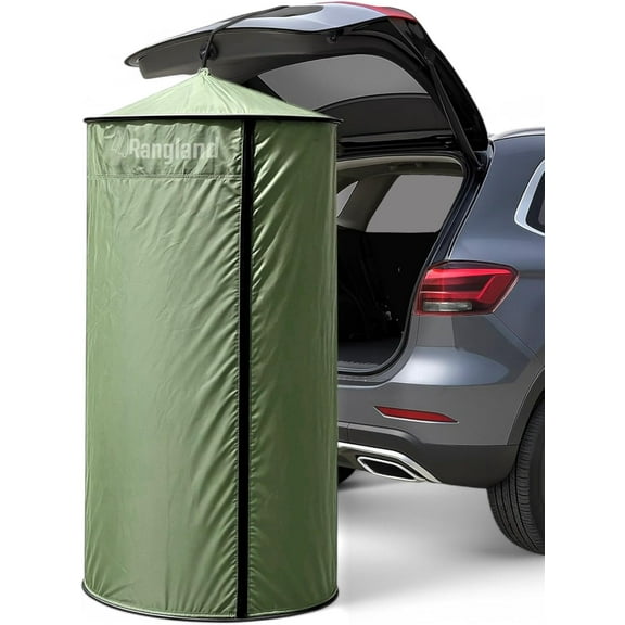 Rangland Portable Changing Room Tent - Instant Pop Up Privacy Pod with Suction Cup for SUV Liftgate, for Camping, Shower, Beach and Toilet Stall (carrying bag Included) Green