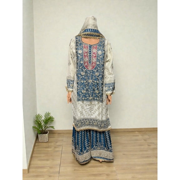 Rangoli Russian Plazo Dress, Cultural Wear for Women