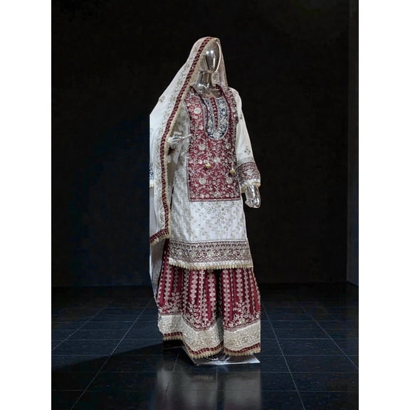 Rangoli Russian Plazo Dress, Cultural Wear for Women