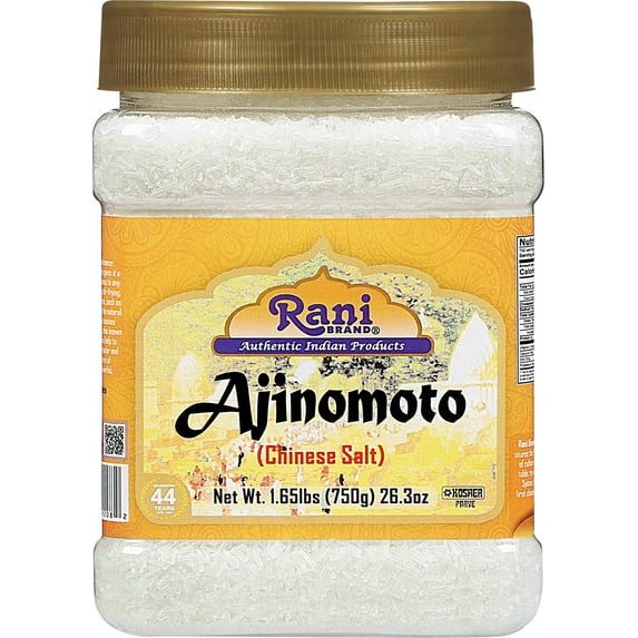 Rani Ajinomoto (Chinese Salt) 26.3oz (1.65lbs) 750g PET Jar Umami Seasoning, Perfect for stir-frying, roasting, soups, salads & dressings | Gluten Friendly | Vegan | NON-GMO | Kosher | Indian Origin