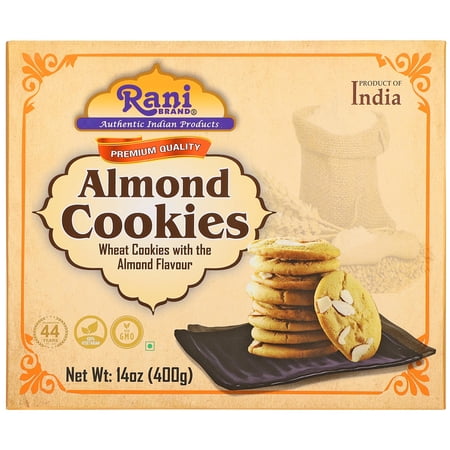 Rani Almond Cookies (Wheat Cookies with Almond Flavor) 14oz (400g) ~ All Natural | Vegan | Non-GMO | Indian Origin