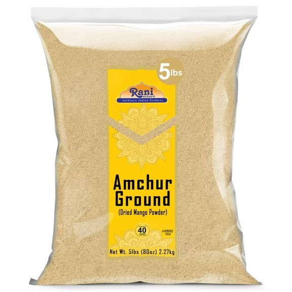 Rani Amchur (Mango) Ground Powder 80oz (5lbs) 2.27kg Bulk ~ All Natural | Indian Origin | No Color | Gluten Friendly | Vegan | NON-GMO | Kosher | No Salt or fillers