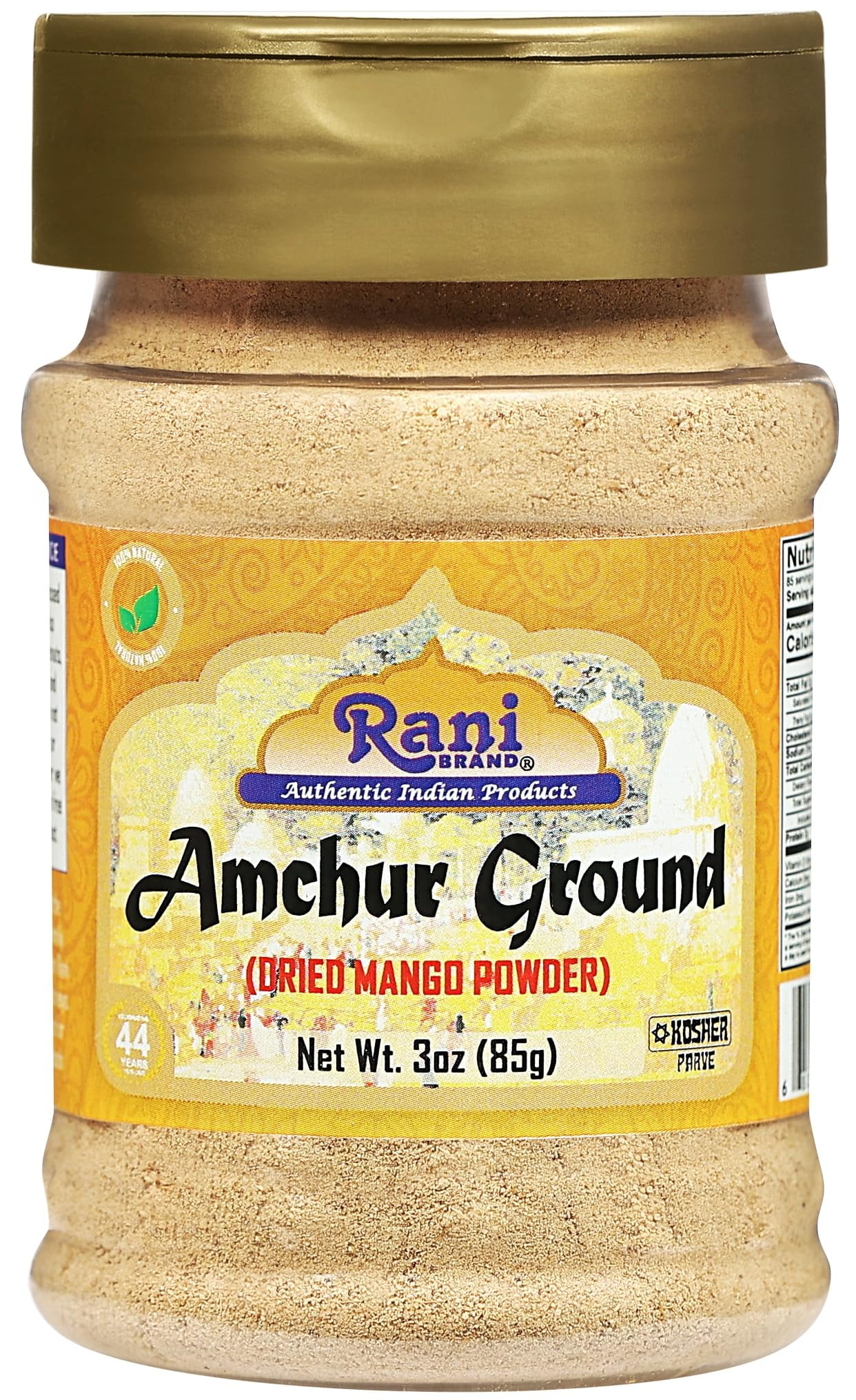 Rani Amchur (Mango) Ground Powder Spice 3oz (85g) ~ All Natural, Indian Origin | No Color | Gluten Friendly | Vegan | NON-GMO | Kosher | No Salt or fillers
