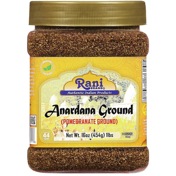 Rani Anardana (Pomegranate) Coarse Ground, Indian Spice 16oz (1lb) 454g PET Jar ~ All Natural | No Color | Gluten Friendly | Vegan | NON-GMO | Kosher | No Salt or fillers