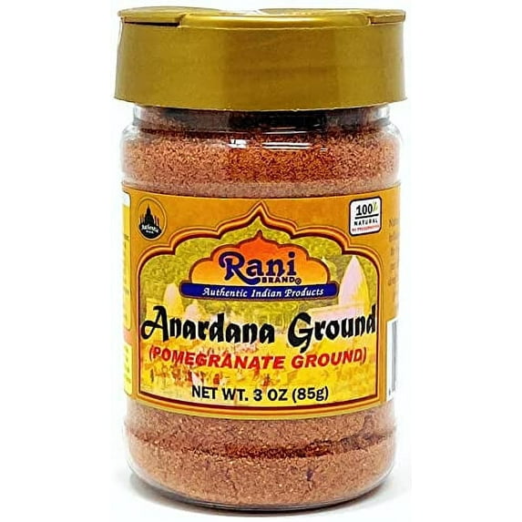 Rani Anardana (Pomegranate) Powder, Indian Spice 3oz (85g) PET Jar ~ All Natural | No Color | Gluten Friendly | Vegan | NON-GMO | No Salt or fillers