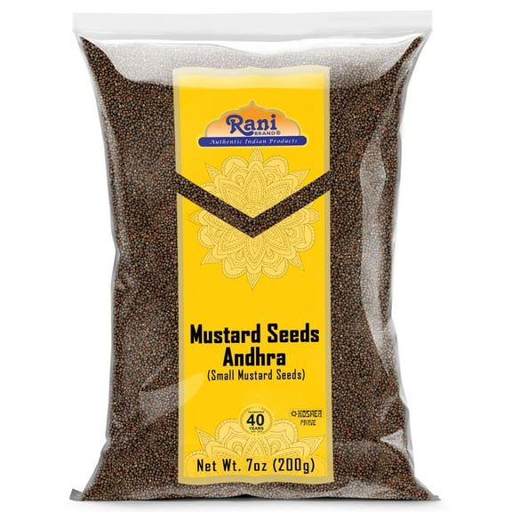 Rani Andra Mustard Seeds (Rai) Whole Spice (Rai Sarson) 7oz (200g) ~ All Natural | Gluten Friendly | NON-GMO | Kosher | Vegan | Indian Origin