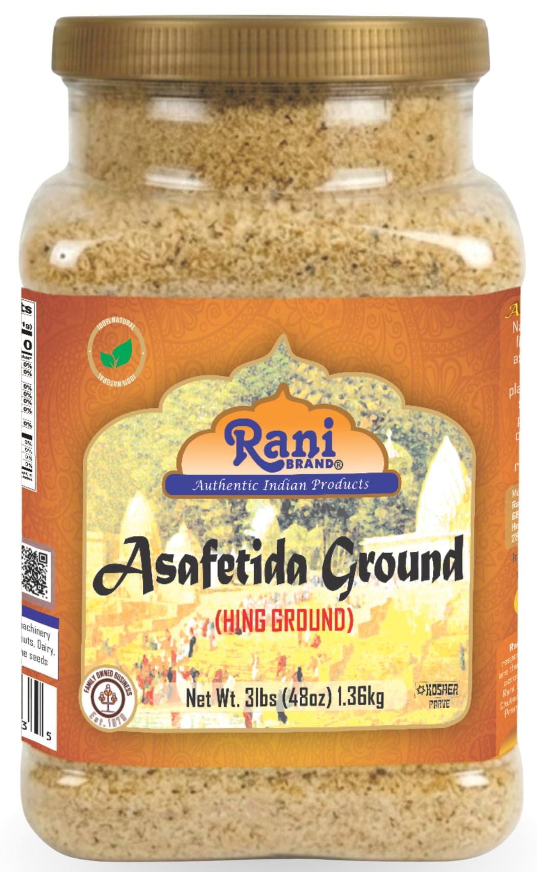 Rani Asafetida (Hing) Ground 48oz (3lbs) 1.36kg PET Jar ~ All Natural | Salt Free | Vegan | NON-GMO | Asafoetida Indian Spice | Best for Onion Garlic Substitute