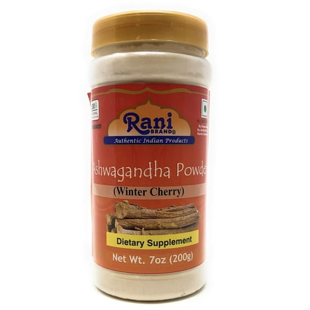 Rani Ashwagandha Root (Winter Cherry) Powder 7oz (200g) ~ All Natural, Salt-Free | Vegan | No Colors | Gluten Friendly | Non-GMO | Indian Origin - Withania Somnifera