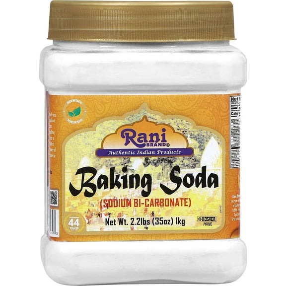 Rani Baking Soda (SODIUM BI-CARBONATE) 35oz (2.2lbs) 1kg PET Jar ~ Used for cooking, NON-GMO | Kosher | Indian Origin | Gluten Friendly