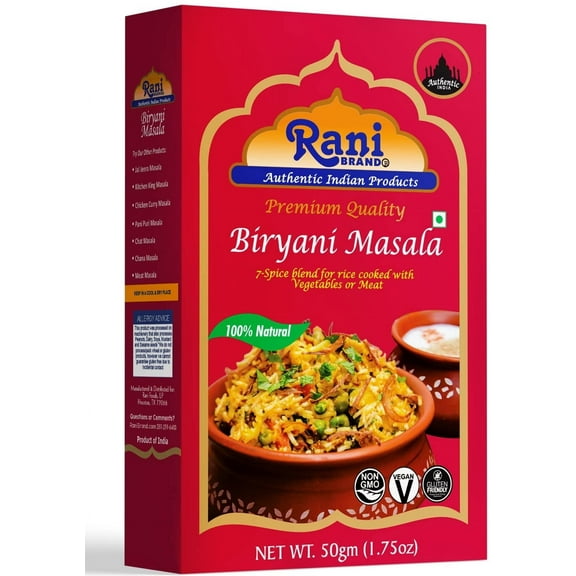 Rani Biryani Masala Curry (7-Spice Blend for Indian Rice Dishes, Pullao / Pilau) 1.75oz (50g) ~ All Natural | Vegan | No Colors | Gluten Friendly | NON-GMO | Indian Origin