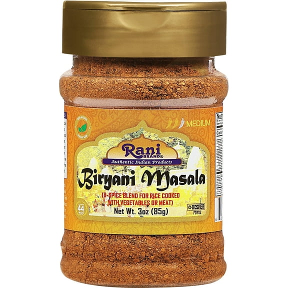 Rani Biryani Masala Curry (7-Spice Blend for Indian Rice Dishes, Pullao/Pilau) 3oz (85g) PET Jar ~ All Natural | Vegan | No Colors | Gluten Friendly | NON-GMO | Kosher | Indian Origin