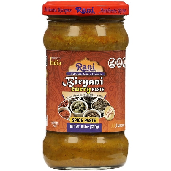 Rani Biryani Masala Curry Paste (Cooking Spice Paste for Indian Rice Dishes, Pullao / Pilau) 10.5oz (300g) Glass Jar ~ All Natural | Vegan | No Colors | Gluten Free | NON-GMO | Kosher | Indian Origin