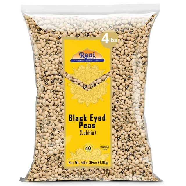 Rani Black Eyed Peas, Dried Cowpeas (Lobhia) 64oz (4lbs) 1.81kg Bulk