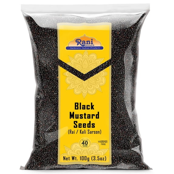 Rani Black Mustard Seeds Whole Spice (Kali Rai) 3.5oz (100g) ~ All Natural | Gluten Friendly | NON-GMO | Kosher | Vegan | Indian Origin