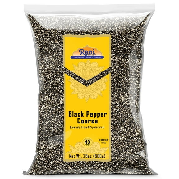 Rani Black Pepper Coarse Ground 28 Mesh (Table Grind) Indian 28oz (1.75lbs) 800g ~ All Natural | Vegan | Gluten Friendly | NON-GMO | Kosher