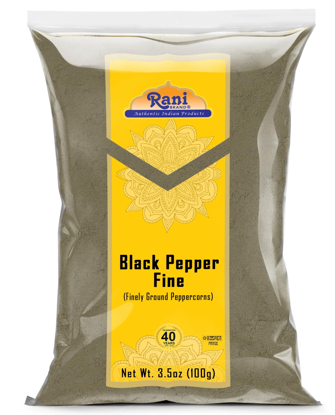 Rani Black Pepper Fine Powder 80 Mesh, Premium Indian 3.5oz (100g