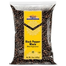 Rani Black Pepper Whole (Peppercorns), Premium MG-1 Grade 14oz (400g) ~ Gluten Friendly | Non-GMO | Kosher | Natural | Perfect size for Grinders!