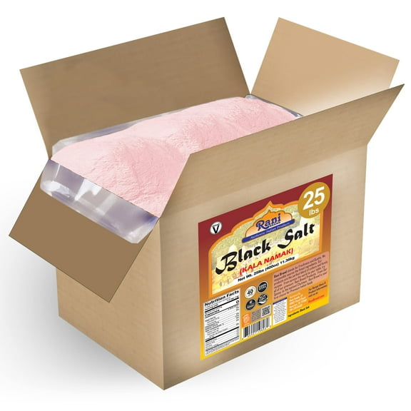 Rani Black Salt Powder (Kala Namak) Mineral 400oz (25lbs) 11.36kg Bulk Box ~ Unrefined, Pure and Natural | Vegan | Gluten Friendly | NON-GMO | Indian Origin | Perfect for Tofu Scramble