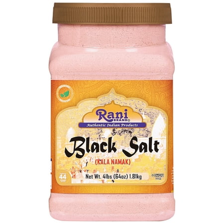 Rani Black Salt Powder (Kala Namak) Mineral 64oz (4lbs) 1.81kg Bulk PET Jar ~ Unrefined, Pure and Natural | Vegan | Gluten Friendly | NON-GMO | Kosher | Indian Origin | Perfect for Tofu Scramble