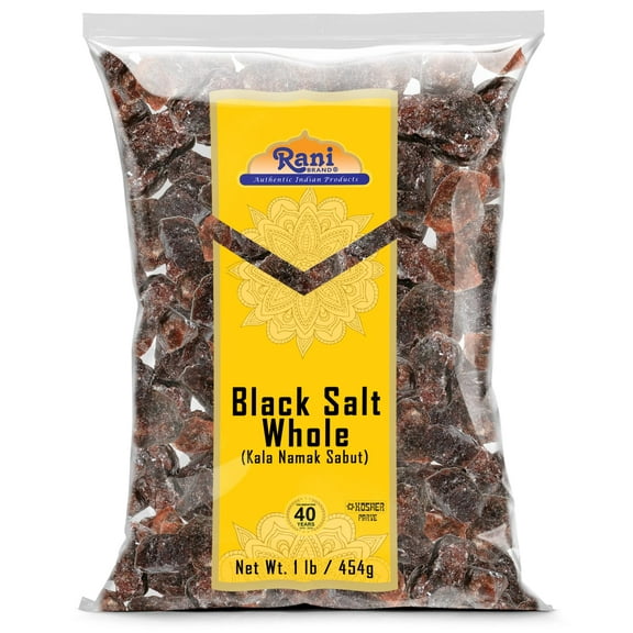 Rani Black Salt Raw Whole (Kala Namak) Mineral 16oz (1lb) 454g ~ Unrefined, Pure and Natural | Vegan | Gluten Friendly | NON-GMO | Kosher | Indian Origin | Perfect for Tofu Scramble