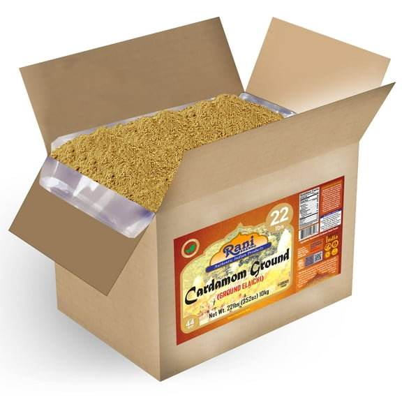Rani Cardamom (Elachi) Ground, Powder Indian Spice 352oz (22lbs) 10kg Bulk Box ~ All Natural | No Color Added | Gluten Friendly | Vegan | NON-GMO | Kosher | No Salt or Fillers
