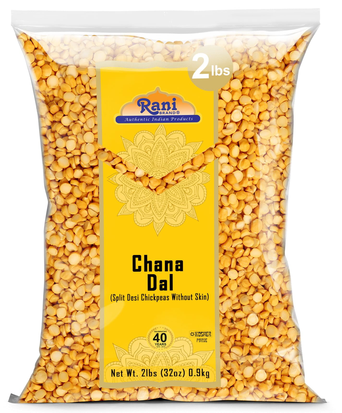 Rani Chana Dal (Split Desi Chickpeas without skin) 32oz (2lbs) 907g All Natural Gluten
