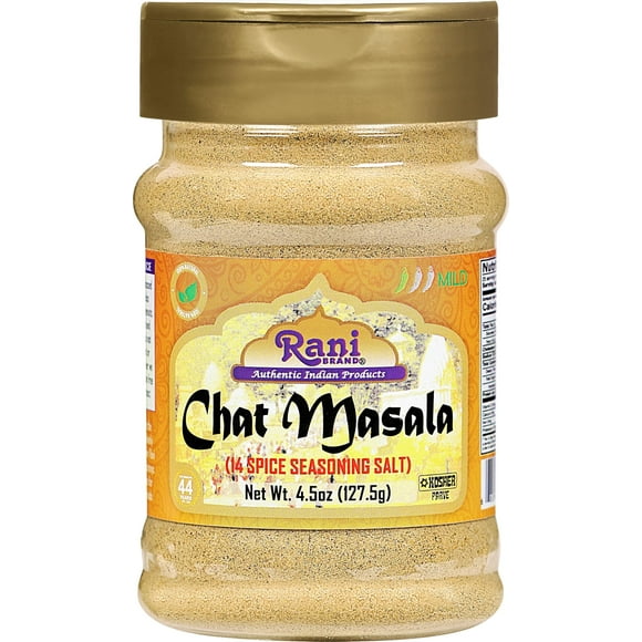 Rani Chat Masala (14 Spice Seasoning Salt) Tangy Indian Seasoning 4.5oz (127.5g) PET Jar ~ All Natural | No MSG | Vegan | No Colors | Gluten Friendly | NON-GMO | Indian Origin