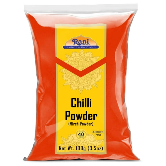 Rani Chilli Powder (Mirchi) Ground Indian Spice 3.5oz (100g) ~ All Natural | Salt-Free | Vegan | No Colors | Gluten Friendly | NON-GMO | Kosher | Indian Origin