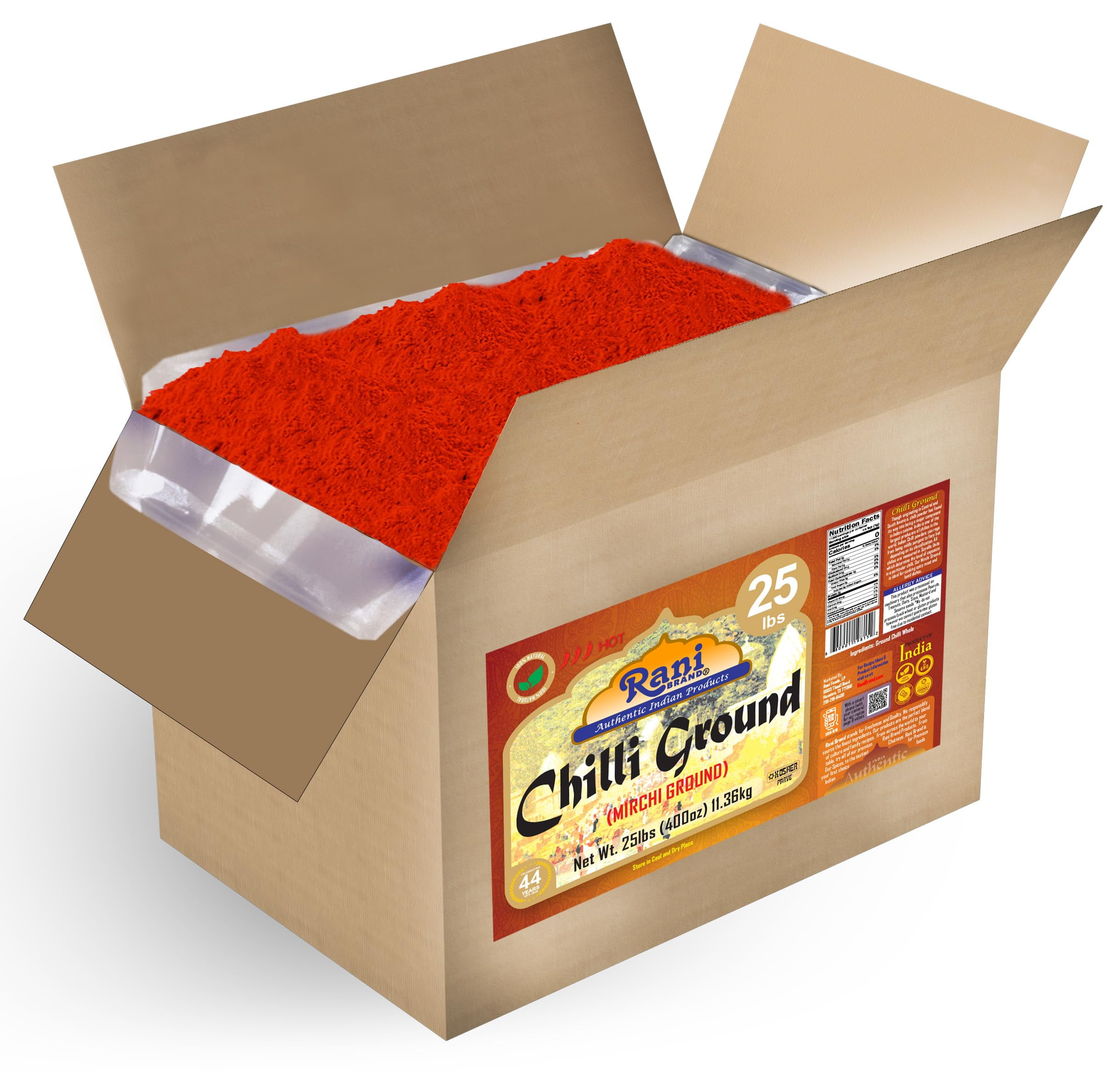 Rani Chilli Powder (Mirchi) Ground Indian Spice 400oz (25lbs) 11.36kg ...
