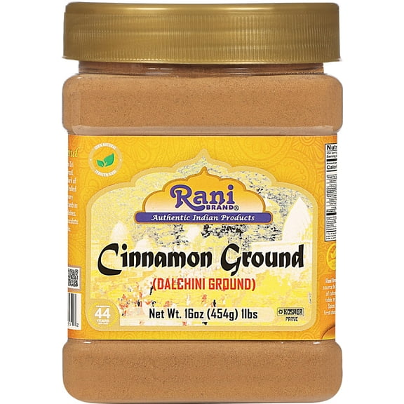 Rani Cinnamon Powder (Ground) Spice 16oz (1lb) 454g PET Jar ~ All Natural | Salt-Free | Vegan | No Colors | Gluten Friendly | NON-GMO | Kosher