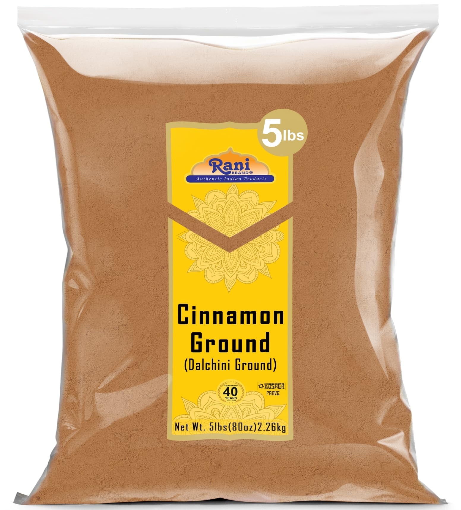 Rani Cinnamon Powder (Ground) Spice 80oz (5lbs) 2.27kg Bulk ~ All Natural | Salt-Free | Vegan | No Colors | Gluten Friendly | NON-GMO | Kosher