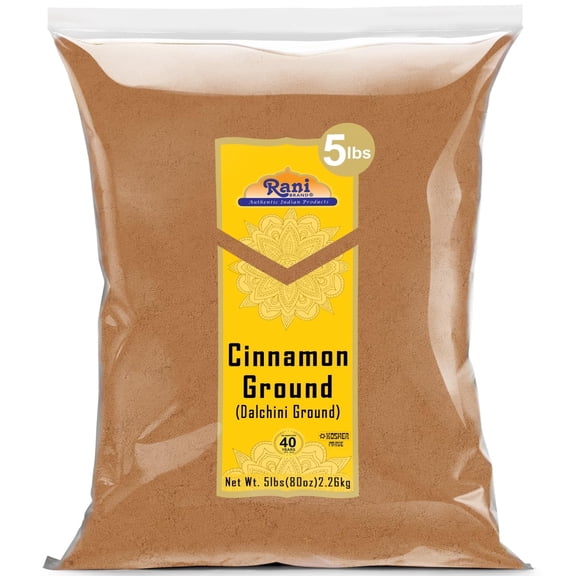 Rani Cinnamon Powder (Ground) Spice 80oz (5lbs) 2.27kg Bulk ~ All Natural | Salt-Free | Vegan | No Colors | Gluten Friendly | NON-GMO | Kosher