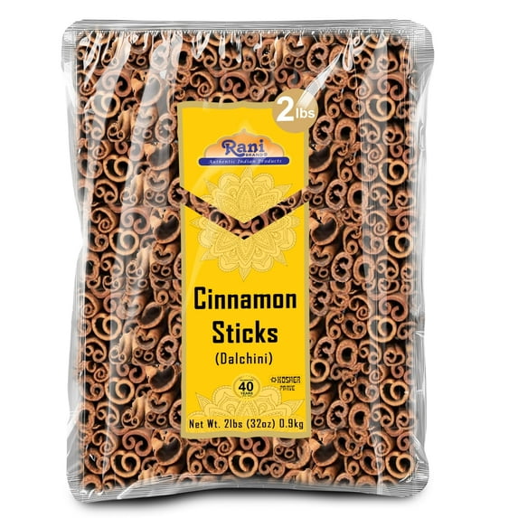 Rani Cinnamon Sticks 32oz (2lbs) 908g Bulk Bag - 175-200 Sticks - Strong Aroma, Perfect for Baking, Cooking & Beverages | 3+ Inches Length - Cassia Saigon Cinnamon from Vietnam | Kosher