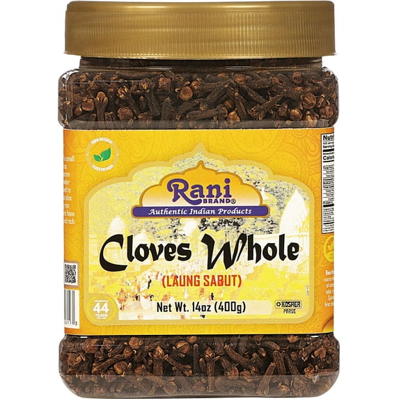 Rani Cloves Whole (Laung) 14oz (400g) Great for Food, Tea, Pomander Balls and Potpourri, Hand Selected, Spice, Bulk PET Jar ~ All Natural | NON-GMO | Vegan | Gluten Friendly | Kosher | Indian Origin