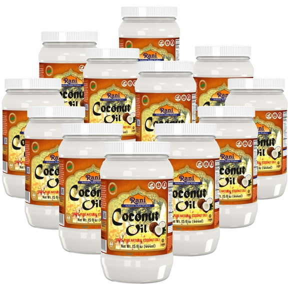 Rani Coconut Oil (100% Pure Natural Coconut Oil) 15 fl oz (444ml) Pack of 12, Cold Pressed, NON-GMO | Gluten Free | Kosher | Vegan | 100% Natural | Packed in USA