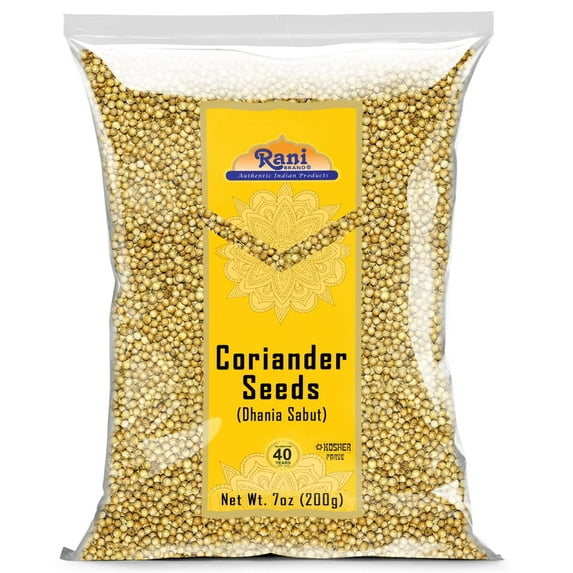 Rani Coriander (Dhania) Seeds Whole, Indian Spice 7oz (200g) ~ All Natural | Gluten Friendly | NON-GMO | Kosher | Vegan | Indian Origin