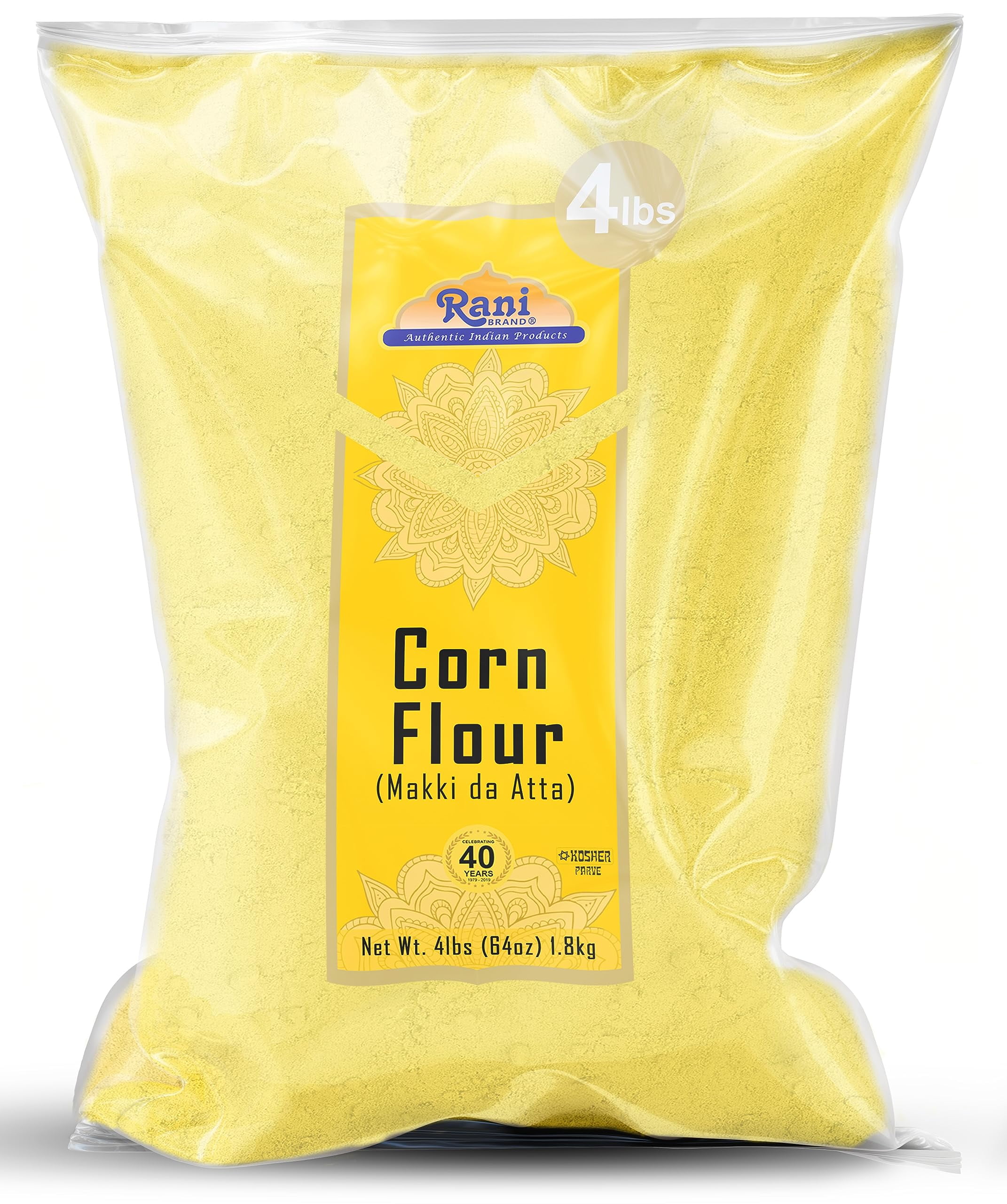 Rani Corn Flour (Makki ka Atta) 64oz (4lbs) 1.81kg Bulk All Natural Vegan Gluten Friendly