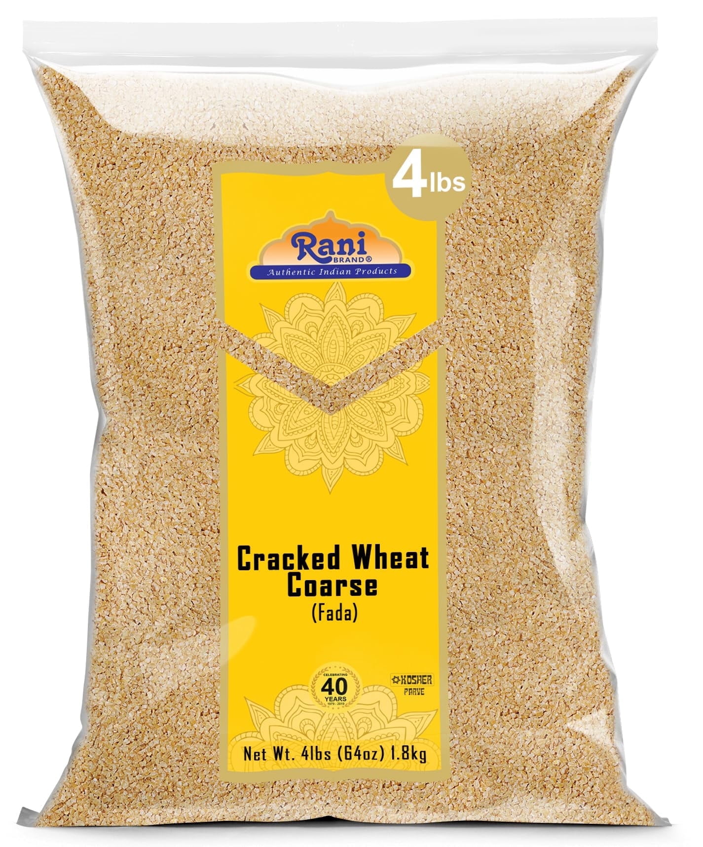 Rani Cracked Wheat Coarse (Fada / Commonly called Bulgur #3) 4lb (64oz)~ All Natural | Vegan | No Colors | NON-GMO | Kosher | Indian Origin