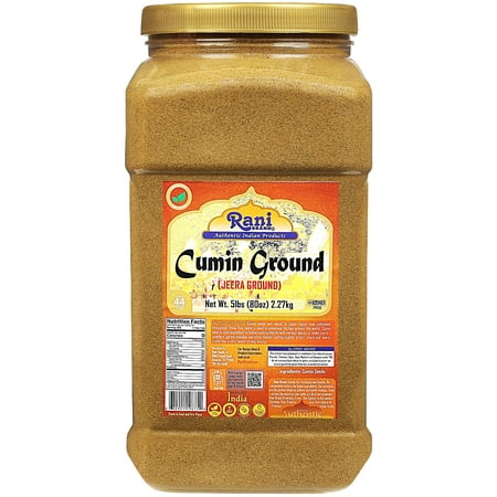 Rani Cumin Powder (Jeera) 80oz (5lbs) 2.27kg Bulk Jar ~ All Natural, Salt-Free | Vegan | Kosher