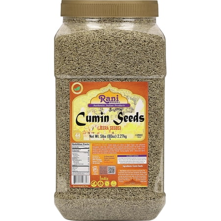 Rani Cumin Seeds Whole (Jeera) Spice 80oz (5lbs) 2.27kg Bulk PET Jar ~ All Natural | Gluten Friendly | NON-GMO | Vegan | Indian Origin