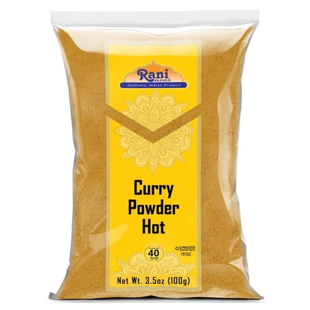 Rani Curry Powder Hot (11-Spice Authentic Indian Blend) 3.5oz (100g) ~ All Natural | Salt-Free | Vegan | No Colors | Gluten Friendly | NON-GMO | Kosher | Indian Origin