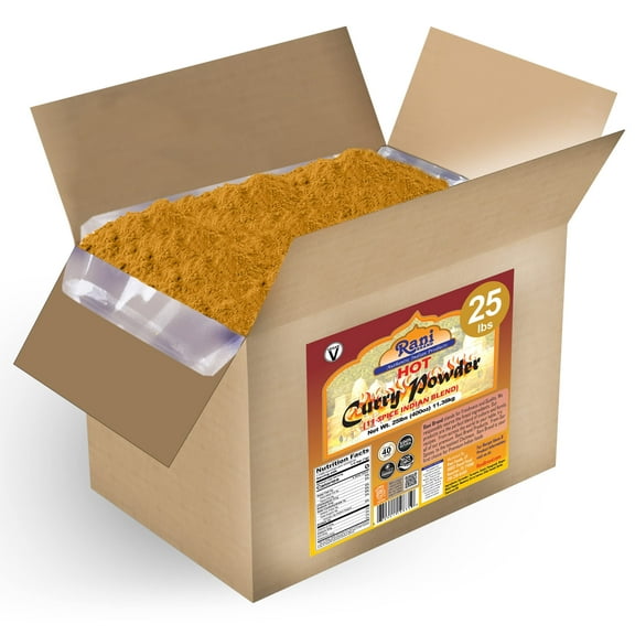 Rani Curry Powder Hot (11-Spice Authentic Indian Blend) 400oz (25lbs) 11.36kg Bulk Box ~ All Natural | Salt-Free | Vegan | No Colors | Gluten Friendly | NON-GMO | Indian Origin