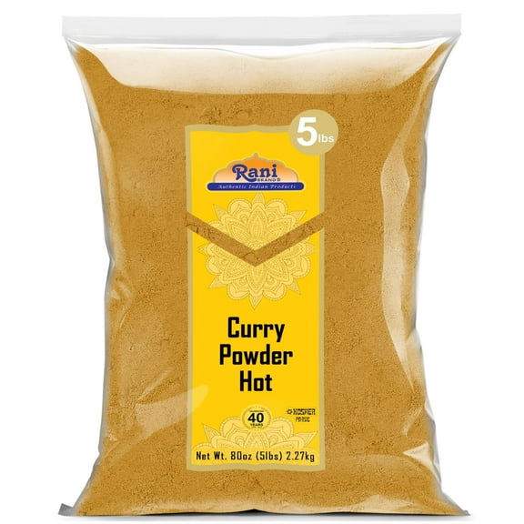 Rani Curry Powder Hot (11-Spice Authentic Indian Blend) 80oz (5lbs) 2.27kg Bulk ~ All Natural | Salt-Free | Vegan | No Colors | Gluten Friendly | NON-GMO | Kosher | Indian Origin