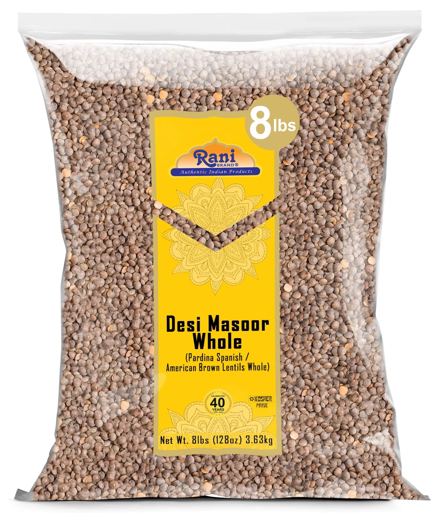 Rani Desi Masoor (Masur) Whole 128oz (8lbs) 3.63kg (aka. Pardina ...