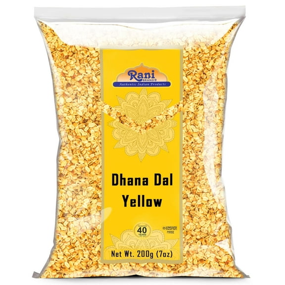 Rani Dhana Dal (Roasted Coriander Seeds) Yellow 7oz (200gm) ~ All Natural | Vegan | No Colors | Gluten Friendly | NON-GMO | Kosher | Indian Origin