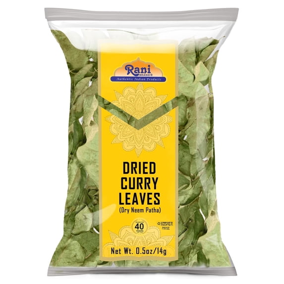 Rani Dried Curry Whole Leaves (Kari Neem Patha) Indian Spice 0.5oz (14g) ~ Non-irradiated | All Natural | Vegan | Gluten Friendly | NON-GMO | Kosher